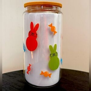 Colorful Bunny and Candy Glass Jar